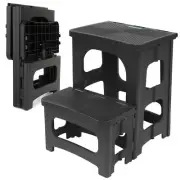 Folding 2-Step Stool for Adults Kids Non-Slip Collapsible Portable Step Stool...