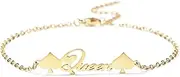 [Generic] Queen of Spades Anklet Gold Plated or Silver Plated, Gold or Silver Queen of Spades Ankle Bracelet, Gold or Silver Queen of Spades Anklet, Queen of Spades BBC Anklet