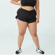 Cotton On Womens Black Curve Elastic Waist Athletic Workout Shorts Plus Size 16