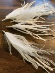 White Natural Emu Feather Pincher Charms Findings DIY Craft Jewellery Supplies