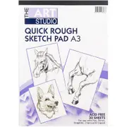 The Art Studio A3 Quick Rough 80gsm Sketch Pad 30 Sheets