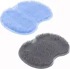 Wall-Mounted Shower Foot Scrubber & Back Exfoliating Mat with Suction Cups - ...