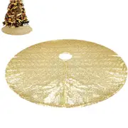 Christmas Tree Skirt Round Sparkle Sequins Xmas Tree Mat for Holiday Party Home Decorations -Gold