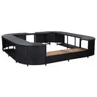 Square Black Poly Rattan Wood Spa Hot Tub Pool Surround Enclosure 268x268x55 cm
