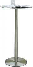 Modern Cocktail Table Bar Table, Stainless Steels Bistro Pub Table with Sturdy Stable Frame and Base, Breakfast Dining Furniture for Home Kitchen Patio Cafe(60x75cm/2.0x2.5ft)