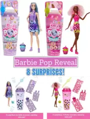 Barbie Pop Reveal Fashion Doll Pet Accessories Bubble Tea Series Cup 8 SURPRISES