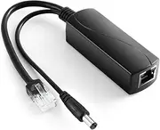 Revotech Gigabit PoE Splitter 48V to 12V 2A, 5.5x2.5mm DC IEEE 802.3af/at Standard Power Over Ethernet Splitter Adapter for Security IP Camera,Voip Phone, AP (PS5712TG-25)