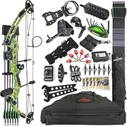 ZSHJGJR Compound Bow Set,Hunting & Targeting,Gordon Limbs Made in USA,30-55lbs Adjustable,Draw Length 24-29.5",IBO 310FPS Speed, RH/LH for Archery Outdoor Hunting Shooting