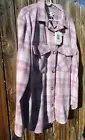 NWT Beach Lunch Lounge Women's XL Pastel Plaid Shacket Button Down Shirt Jacket