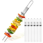 CMYK Barbecue Skewers, 6-Pack 13" Stainless Steel Grilling Skewers with Slide...