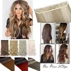 3/4 Full Head One Piece Clip in Hair Extensions Hairpiece Curly Straight Woman