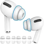[Delidigi] 3 Pairs Double Flange Replacement Tips Silicone Earbuds Earplug Accessories Compatible with AirPods Pro 2019 S/M/L Size(White)