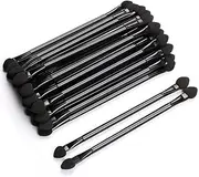 (M, Black) - Professional Double Head Eyeshadow Brushes Cosmetic Tool - TygoMall 30 Pcs Disposable Dual Sides Eyeshadow Sponge Brushes Makeup Applicator, with 12 cm Long Handle, Black