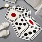 Shaped Floor Floor Dice Pattern Cashmere Kitchen Rug with Anti-slip for Sink