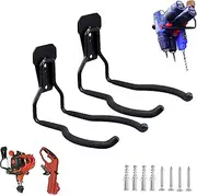 Falezern Garden Power Tool Hanger, String Trimmer Bracket, 2 Pcs Metal Weed Eater Rack for Wall, Garden Tool Organizer and Storage Hook for Garage Trimmer and More
