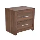 Design Square Modern Wooden BedSide Side Table Nightstand - Walnut