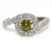 1CT Peridot & Topaz 925 Solid Sterling Silver Ring Jewelry Sz 7