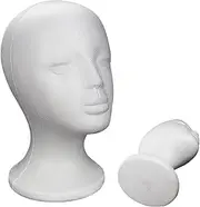Gupcaqosjw Mannequin Head for Wigs,Female Wig Foam Mannequin Head | Portable Model Head, Headset Display Stand for Headphones, Scarves, Jewelry