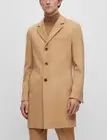 $695 Hugo Boss Men Hyde Virgin Wool-Cashmere Overcoat Italian Fabric Camel 44R