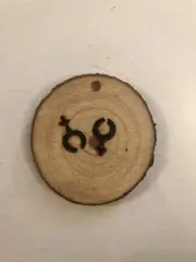 2.5” Hand Burned Pyrography Ornament “Him And Her”