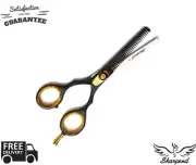 Sharpend New Professional Barber Hairdressing Scissor Gold Thinning & Kit 5.5"