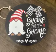 Gnome Sweet Gnome Wall Hanging w/ Removable Seasonal Magnetic Accents