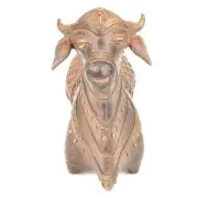 Antique Finish Brass Religious Cow Nandi For House Vastu Figurine Statue