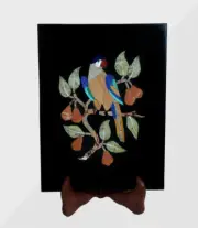 18" x 12" black Marble Center wall panel bird Table Top Inlay lapis pietra dura