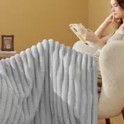 Throw Blanket for Couch - Super Soft Cozy Throw (50" x 60") Light Grey