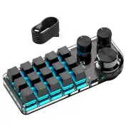15-Keys Programming Custom Macro Mechanical Keyboard with Three Knobs Tri-mode Wireless bluetooth RGB Gaming Keypad Hot-
