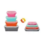 Collapsible Silicone Food Storage Containers, BPA Free, Microwave Safe