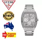 GUESS PHOENIX GW0094G1 SILVER/CRYSTAL CHRONOGRAPH QUARTZ MENS WATCH NEW IN BOX