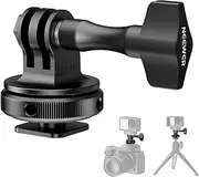NEEWER Action Camera Cold Shoe Mount Adapter Compatible with GoPro Accessories Go Pro DJI Insta360 AKASO, Metal 1/4" Thread Hot Shoe Mount for Mini Tripod Selfie Stick, 180° Tilt, GP-63