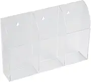 Remote Control Holder Organizer Case Wall Mount Acrylic Media Storage Box for Desktop Clear TV Air Conditioner Storage (3 Grid)