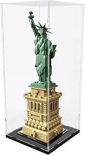 Nynelly 50 cm Tall Acrylic Display Case for Lego Statue of Liberty 21042 for Lego Display Case for Models Figures Dolls Assemble Dustproof Thickened Clear Display Box Display Cabinet(Black)