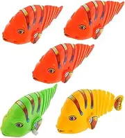 DRESSOOS 5pcs Wind Up Swinging Fish Clockwork Bath Desktop for Enhances Hand Eye Coordination Imagination Holiday Celebrations Random Color