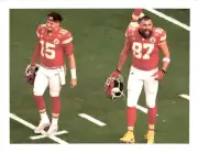 0161 R Patrick Mahomes & Travis Kelce-in Practice -8.5x11 Lam Art Print