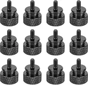 uxcell 12pcs M3x6mm Knurled Thumb Screw Computer Case Threaded Hand Tighten Screws Aluminum Alloy for PC Case, Black