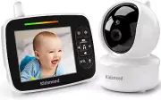 Baby Monitor with Video with Remote Control Zoom Camera and Audio, Large Screen,