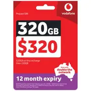 Vodafone $320 Prepaid Eco-SIM