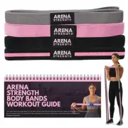 Long Fabric Full Body Resistance Bands Set of 4 and Pull Up Assistance Bands ...