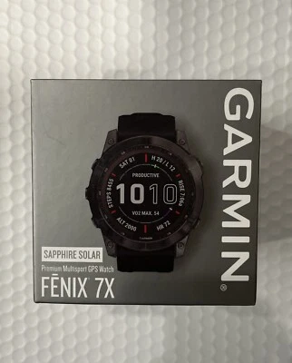 Garmin fenix 7X Sapphire Solar Carbon Gray DLC Titanium Black Band 010-02541-10