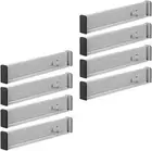 mDesign Expandable Dresser Drawer Divider, Foam Ends - 8 Pack - Gray/Black
