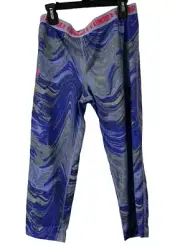 Under Armour Youth Girls' HeatGear Printed Capris, Blue/Purple, XL