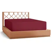 21” Extra Deep Pocket Ultra Soft Fitted Sheet with Corner Straps,King - Burgundy