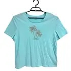 Coral Bay women's Basic top short sleeve light blue size XL