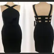 Aidan mattox caged back dress womens size 10