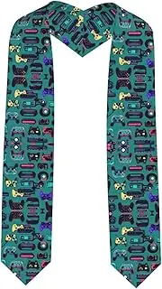 [SKKNT] Gaming Controller Patterns Print Graduation Shawl Stole For Academic Commencements Honor Sash Congratulations Gift