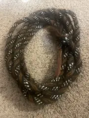 Horse Mane Hair Mecate 22 ft., 5/8” diameter, Beautiful Chocolate Color W/black