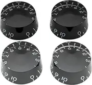 Musiclily Pro Inch Size Fine 24-Spline Guitar Knobs Tone Volume Speed Control Knobs for USA LP SG Style Electric Guitar, Black (Set of 4)